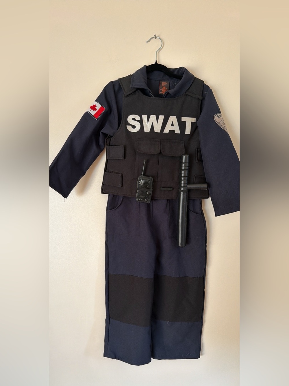 Kids SWAT Costume - Black/Navy Tactical Uniform